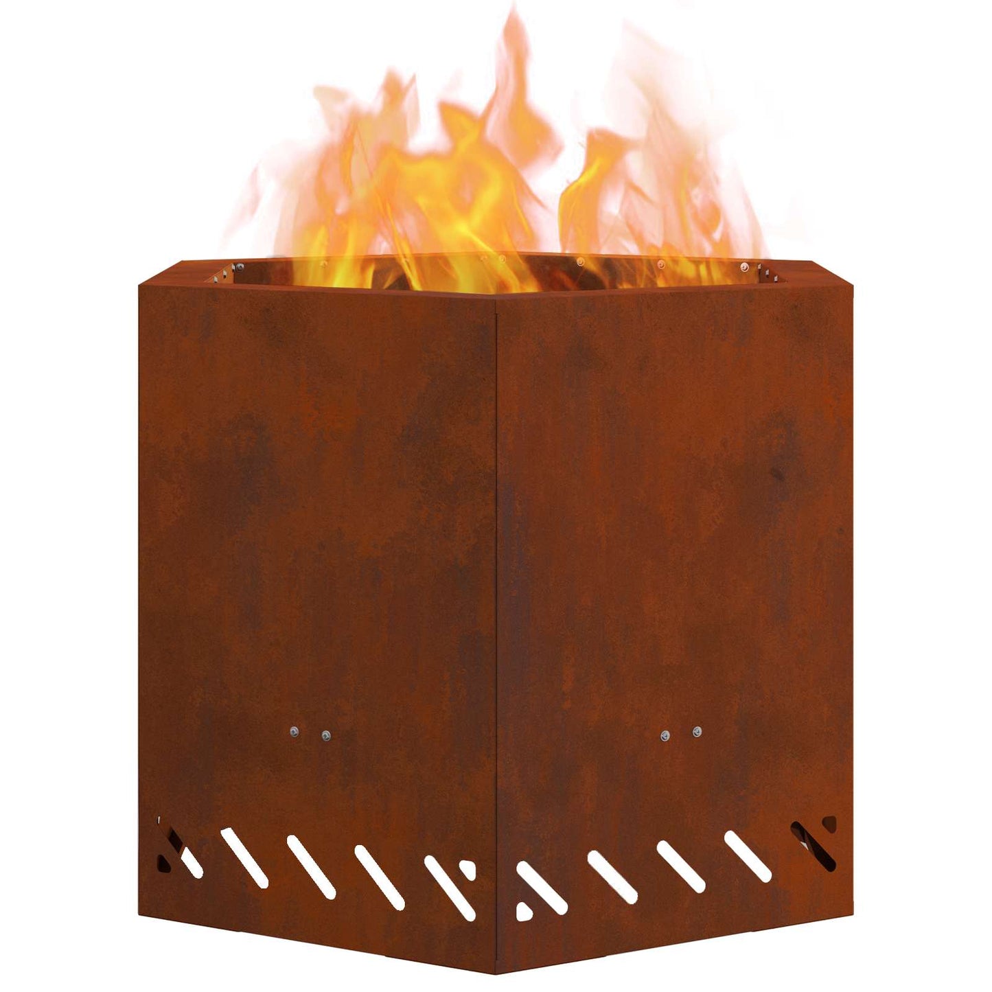 Smokeless Fire Pit Rusty 58 x 58 x 51 cm Weathering Steel