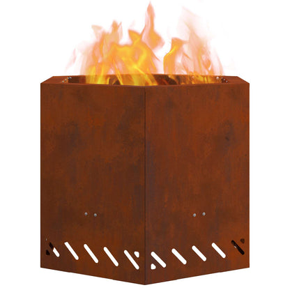 Smokeless Fire Pit Rusty 58 x 58 x 51 cm Weathering Steel