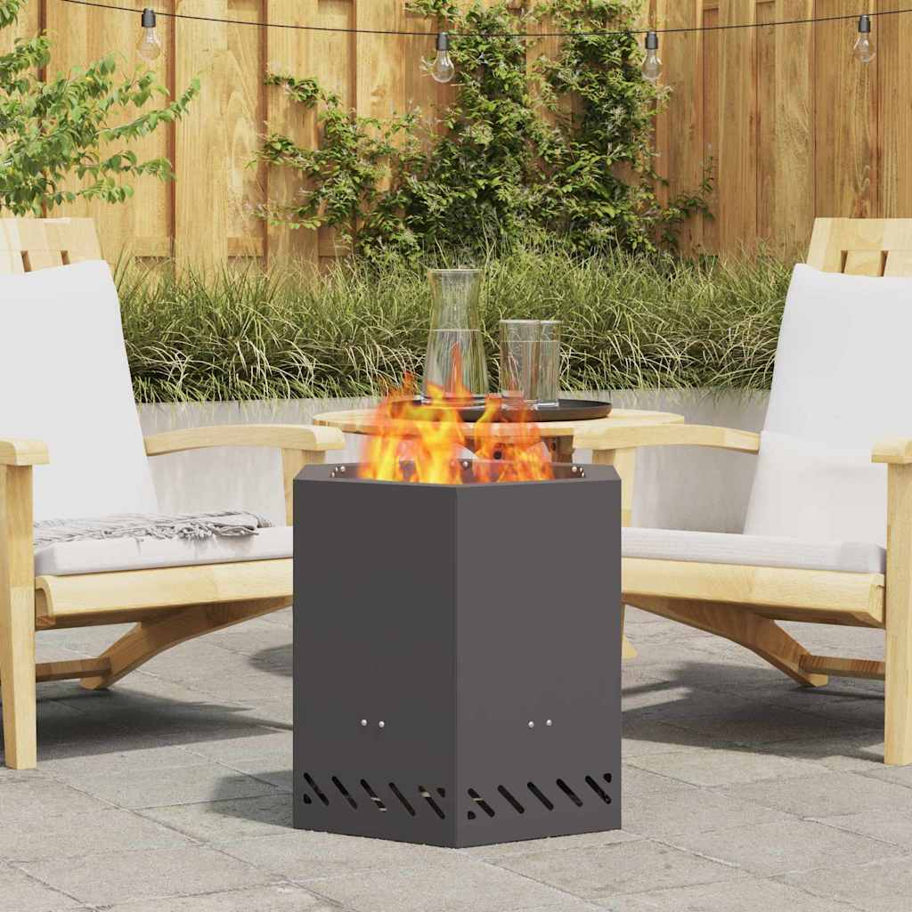 Smokeless Fire Pit Black 48 x 48 x 51 cm Weathering Steel