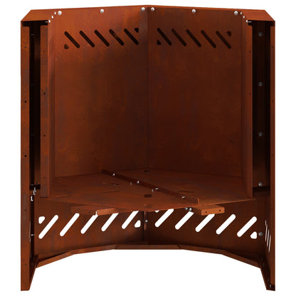 Smokeless Fire Pit Rusty 48 x 48 x 51 cm Weathering Steel