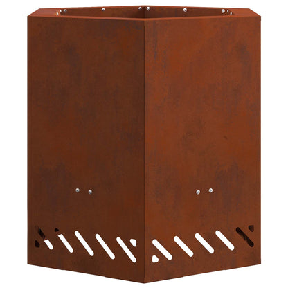 Smokeless Fire Pit Rusty 48 x 48 x 51 cm Weathering Steel