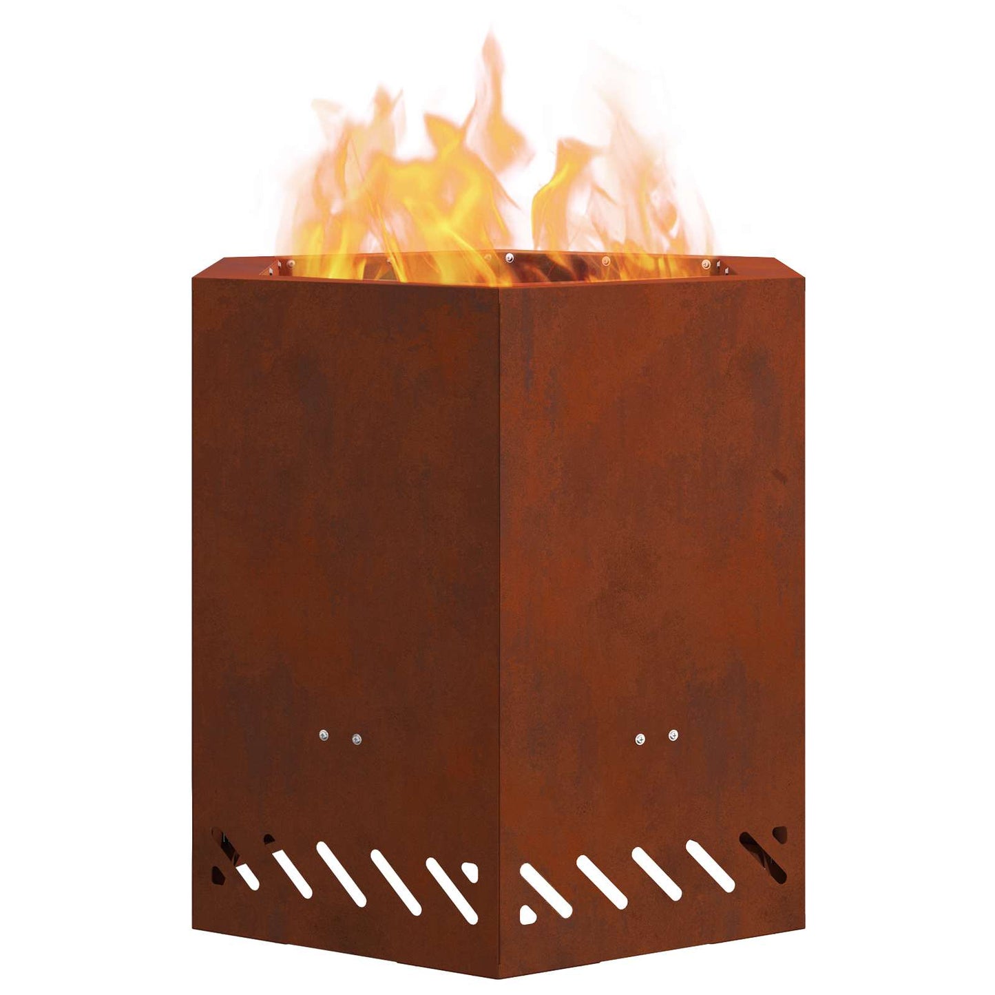 Smokeless Fire Pit Rusty 48 x 48 x 51 cm Weathering Steel