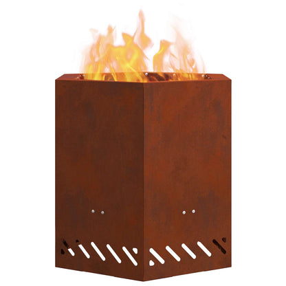 Smokeless Fire Pit Rusty 48 x 48 x 51 cm Weathering Steel