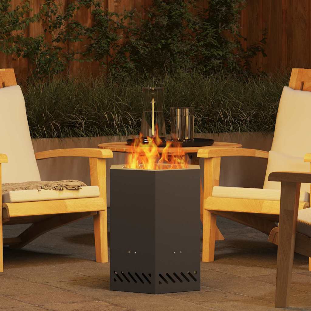 Smokeless Fire Pit Black 38 x 38 x 51 cm Weathering Steel