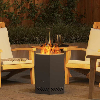 Smokeless Fire Pit Black 38 x 38 x 51 cm Weathering Steel