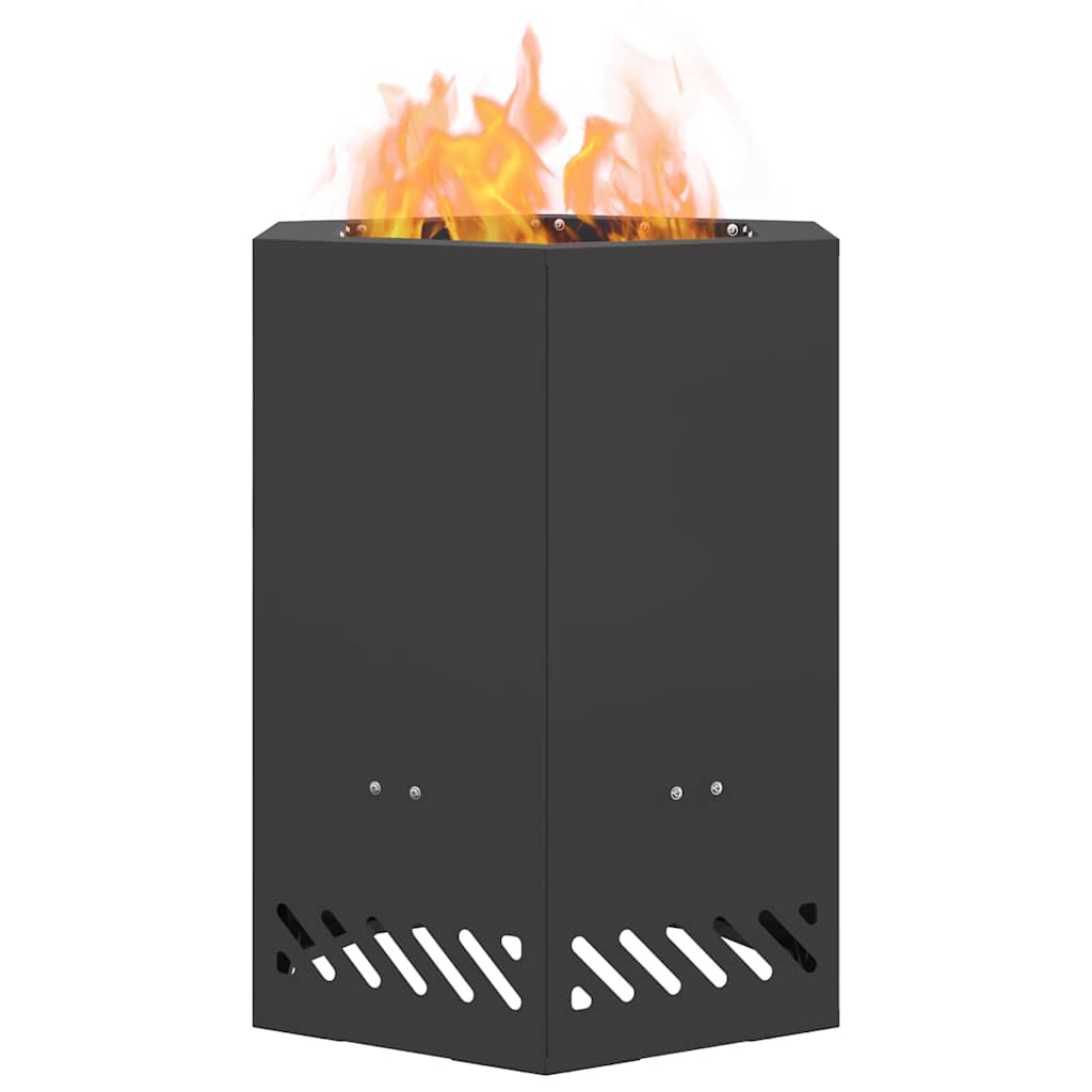 Smokeless Fire Pit Black 38 x 38 x 51 cm Weathering Steel