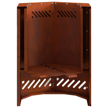 Smokeless Fire Pit Rusty 38 x 38 x 51 cm Weathering Steel
