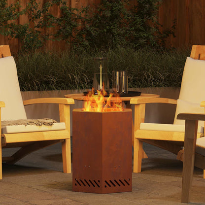Smokeless Fire Pit Rusty 38 x 38 x 51 cm Weathering Steel