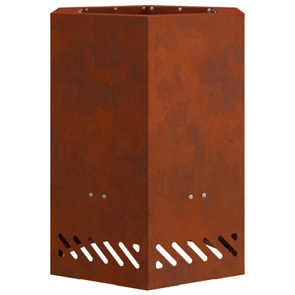 Smokeless Fire Pit Rusty 38 x 38 x 51 cm Weathering Steel