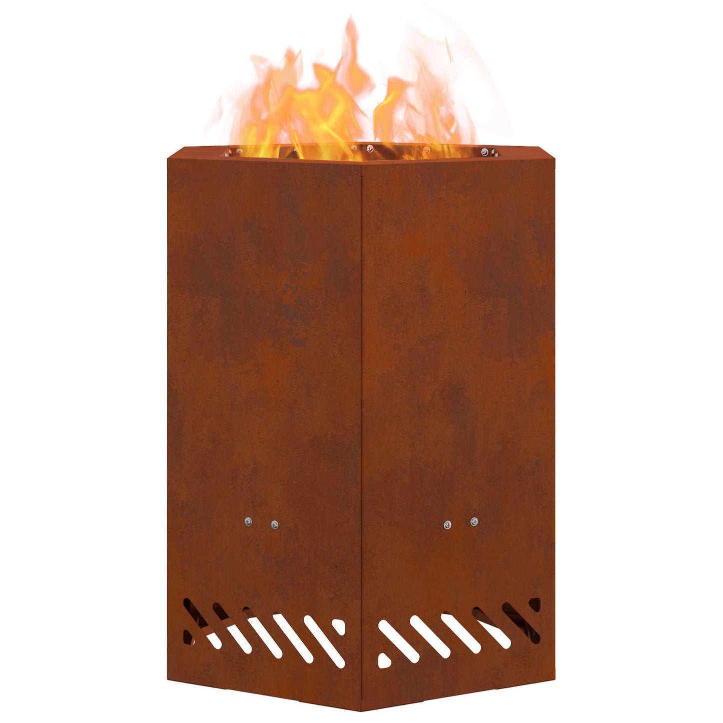 Smokeless Fire Pit Rusty 38 x 38 x 51 cm Weathering Steel