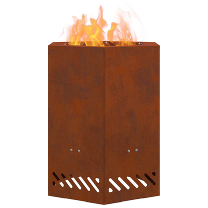Smokeless Fire Pit Rusty 38 x 38 x 51 cm Weathering Steel