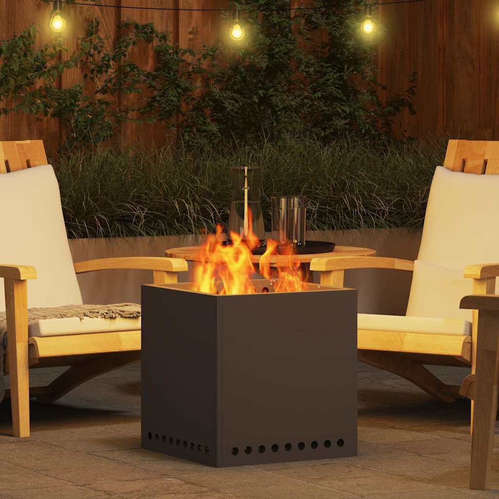 Smokeless Fire Pit Black 48 x 48 x 50 cm Weathering Steel