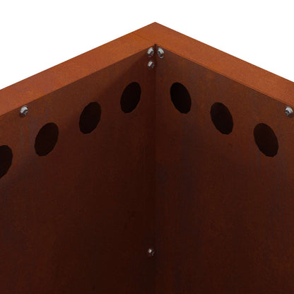 Smokeless Fire Pit Rusty 48 x 48 x 50 cm Weathering Steel