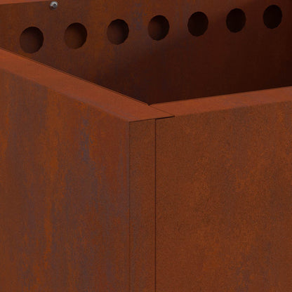 Smokeless Fire Pit Rusty 48 x 48 x 50 cm Weathering Steel