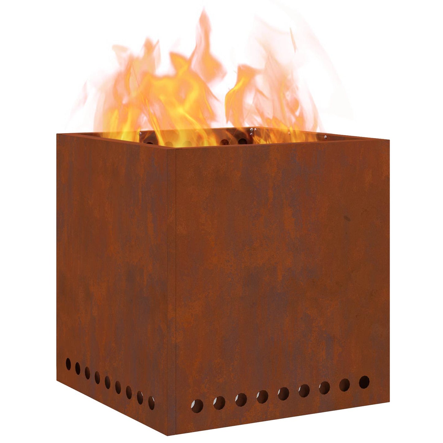 Smokeless Fire Pit Rusty 48 x 48 x 50 cm Weathering Steel
