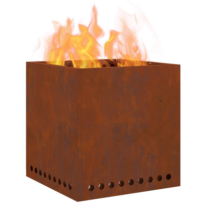 Smokeless Fire Pit Rusty 48 x 48 x 50 cm Weathering Steel