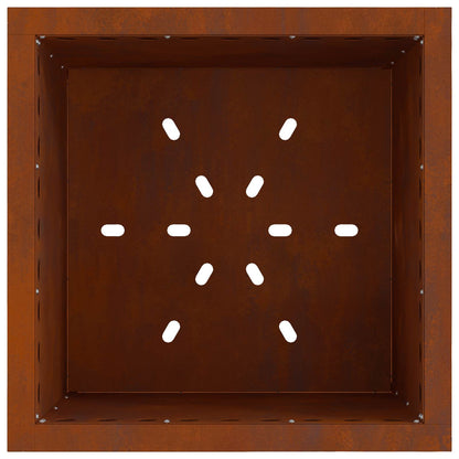 Smokeless Fire Pit Rusty 48 x 48 x 50 cm Weathering Steel