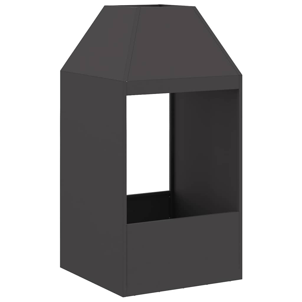Fire Pit Black 50 x 50 x 100 cm Weathering Steel