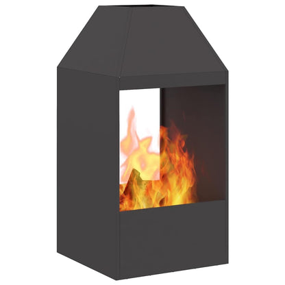 Fire Pit Black 50 x 50 x 100 cm Weathering Steel