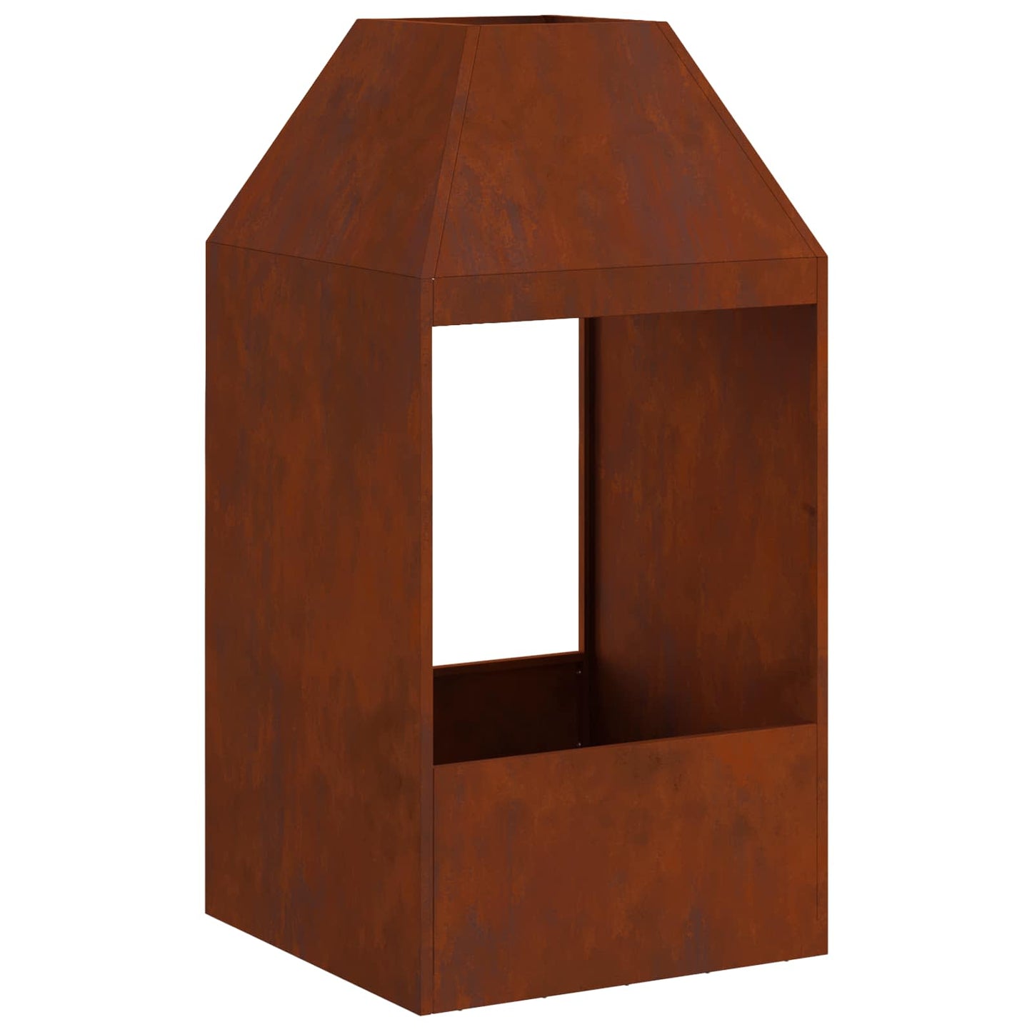 Fire Pit Rusty 50 x 50 x 100 cm Weathering Steel
