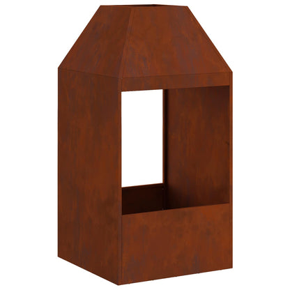 Fire Pit Rusty 50 x 50 x 100 cm Weathering Steel