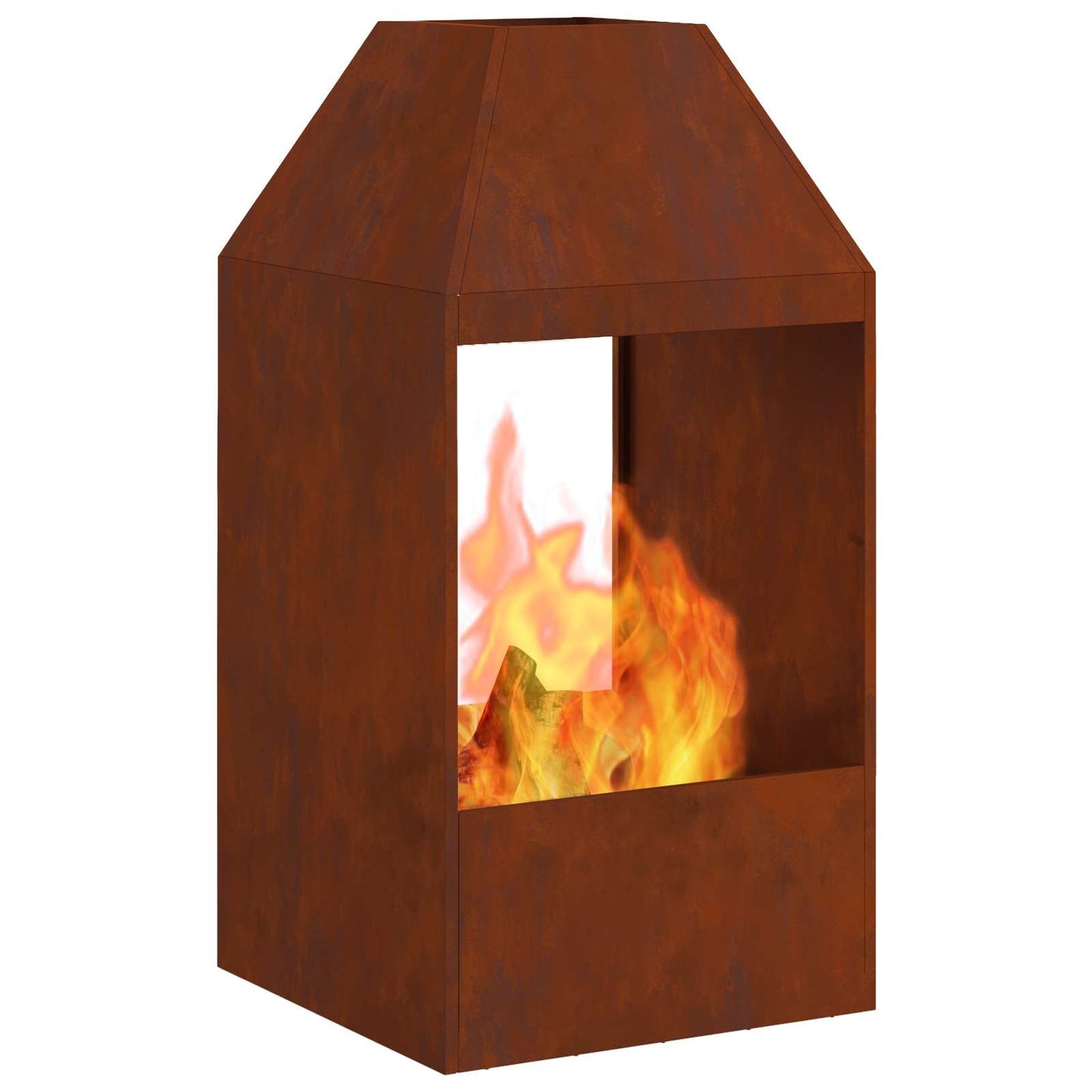 Fire Pit Rusty 50 x 50 x 100 cm Weathering Steel