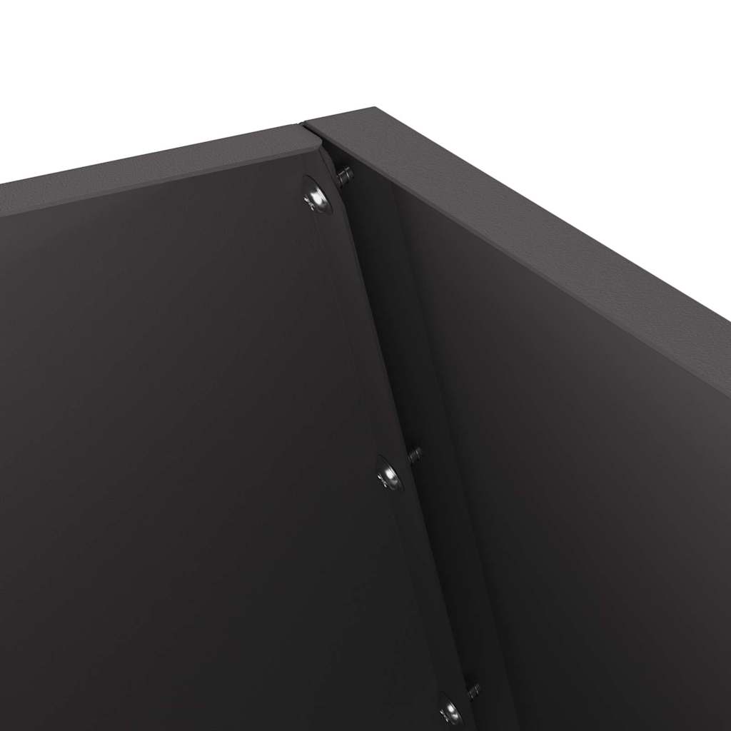 Fire Pit Black 50 x 50 x 100 cm Weathering Steel