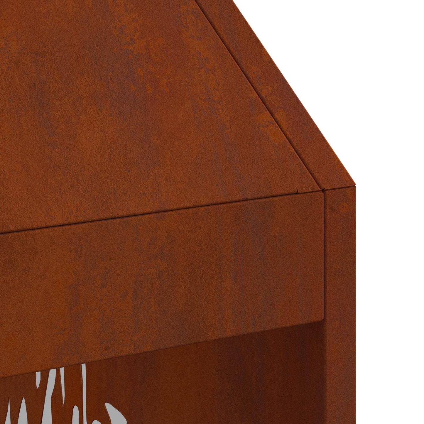 Fire Pit Rusty 50 x 50 x 100 cm Weathering Steel