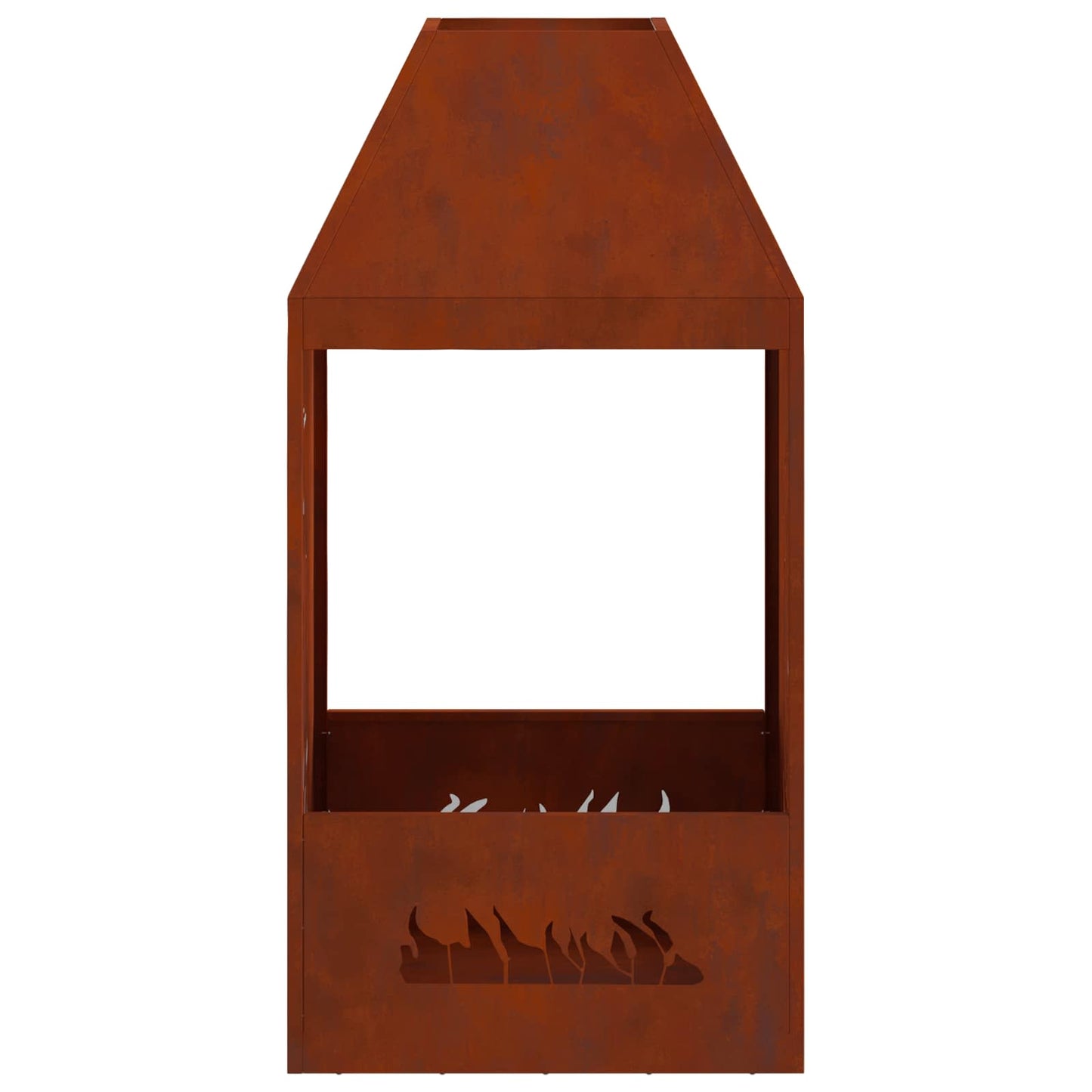 Fire Pit Rusty 50 x 50 x 100 cm Weathering Steel