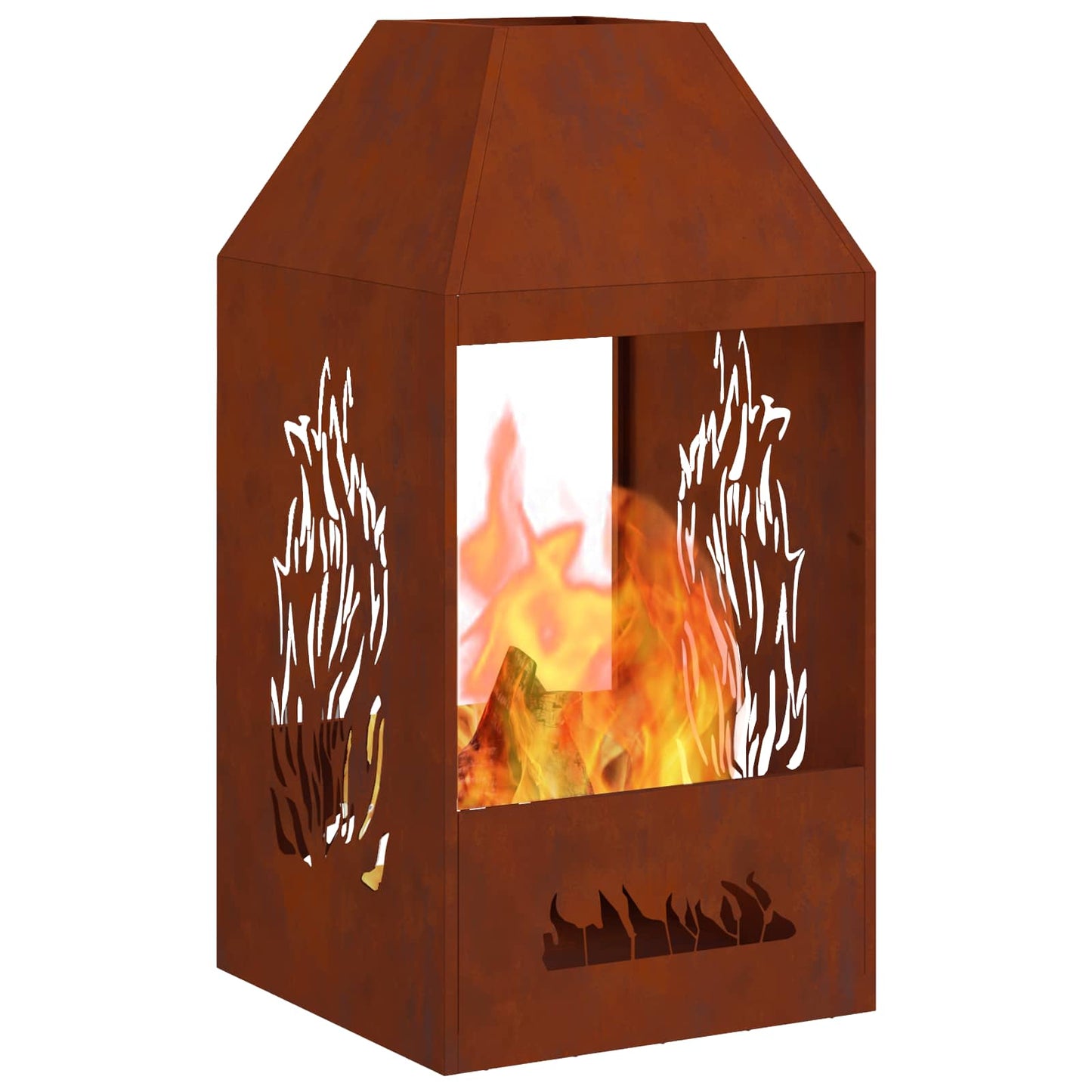 Fire Pit Rusty 50 x 50 x 100 cm Weathering Steel