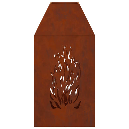 Fire Pit Rusty 50 x 50 x 100 cm Weathering Steel