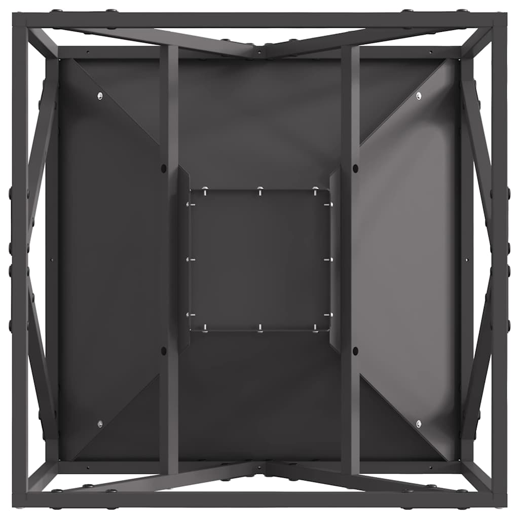 Fire Pit Black 50 x 50 x 35 cm Weathering Steel