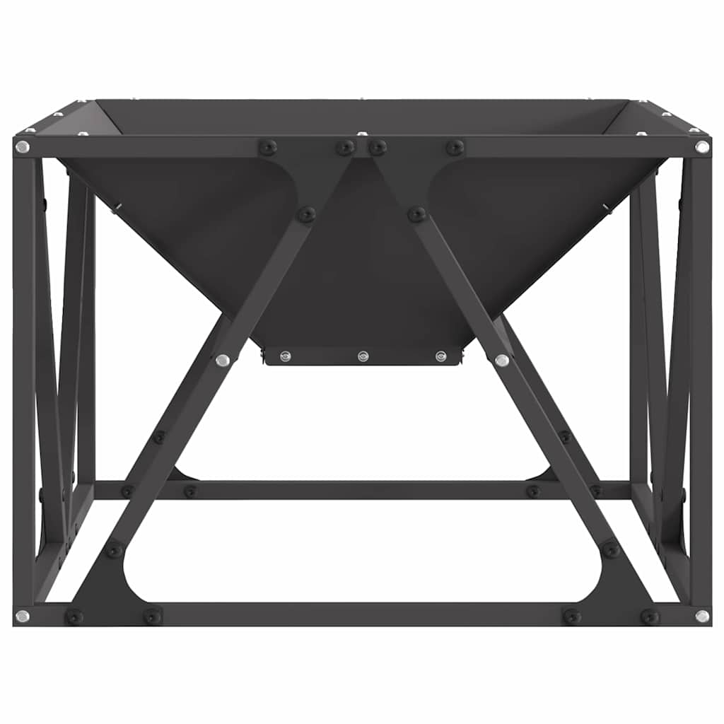 Fire Pit Black 50 x 50 x 35 cm Weathering Steel