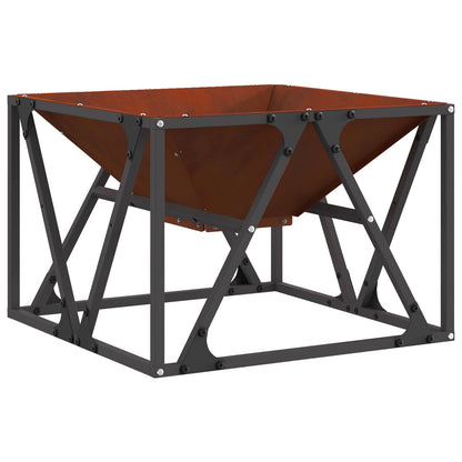Fire Pit Rusty 50 x 50 x 35 cm Weathering Steel