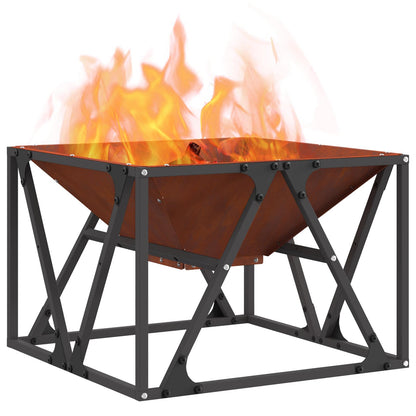 Fire Pit Rusty 50 x 50 x 35 cm Weathering Steel