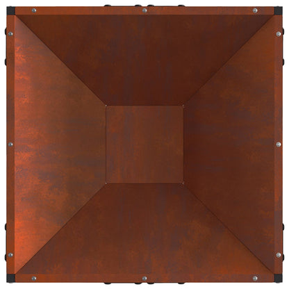 Fire Pit Rusty 50 x 50 x 35 cm Weathering Steel