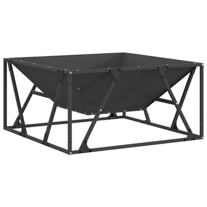 Fire Pit Black 80 x 80 x 40 cm Weathering Steel