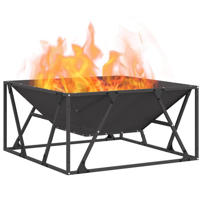 Fire Pit Black 80 x 80 x 40 cm Weathering Steel