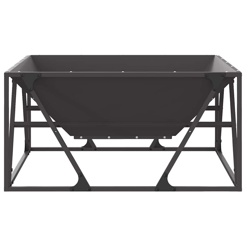 Fire Pit Black 80 x 80 x 40 cm Weathering Steel