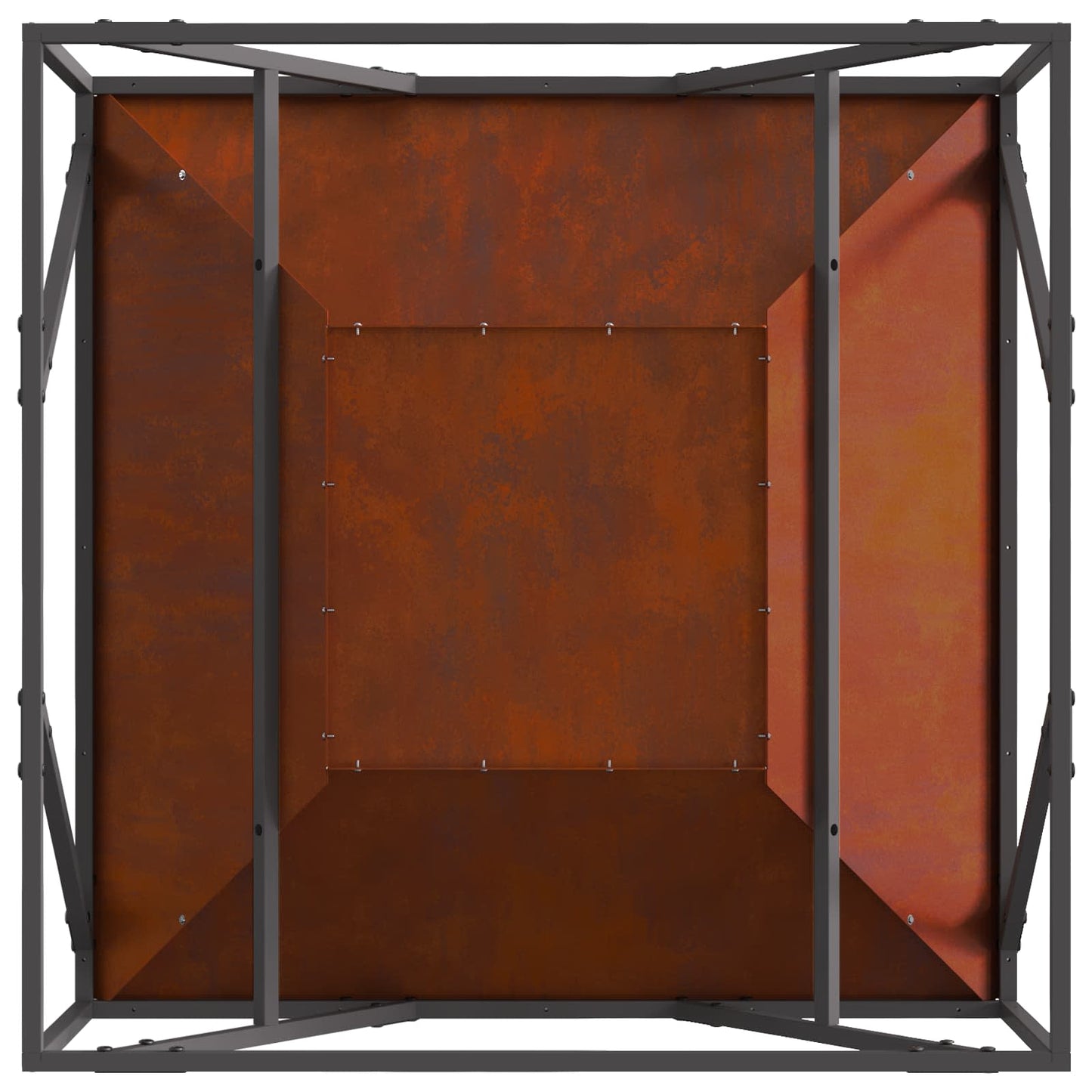 Fire Pit Rusty 80 x 80 x 40 cm Weathering Steel