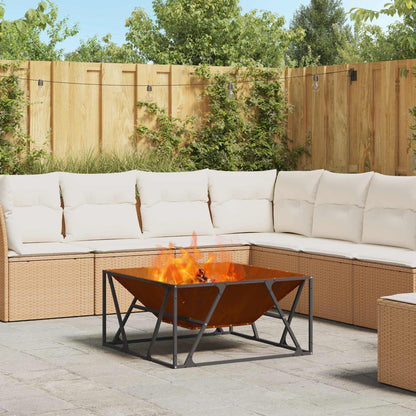 Fire Pit Rusty 80 x 80 x 40 cm Weathering Steel