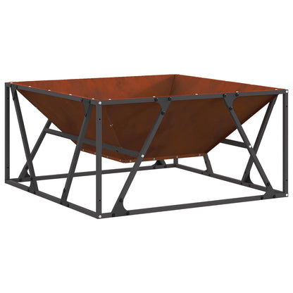 Fire Pit Rusty 80 x 80 x 40 cm Weathering Steel