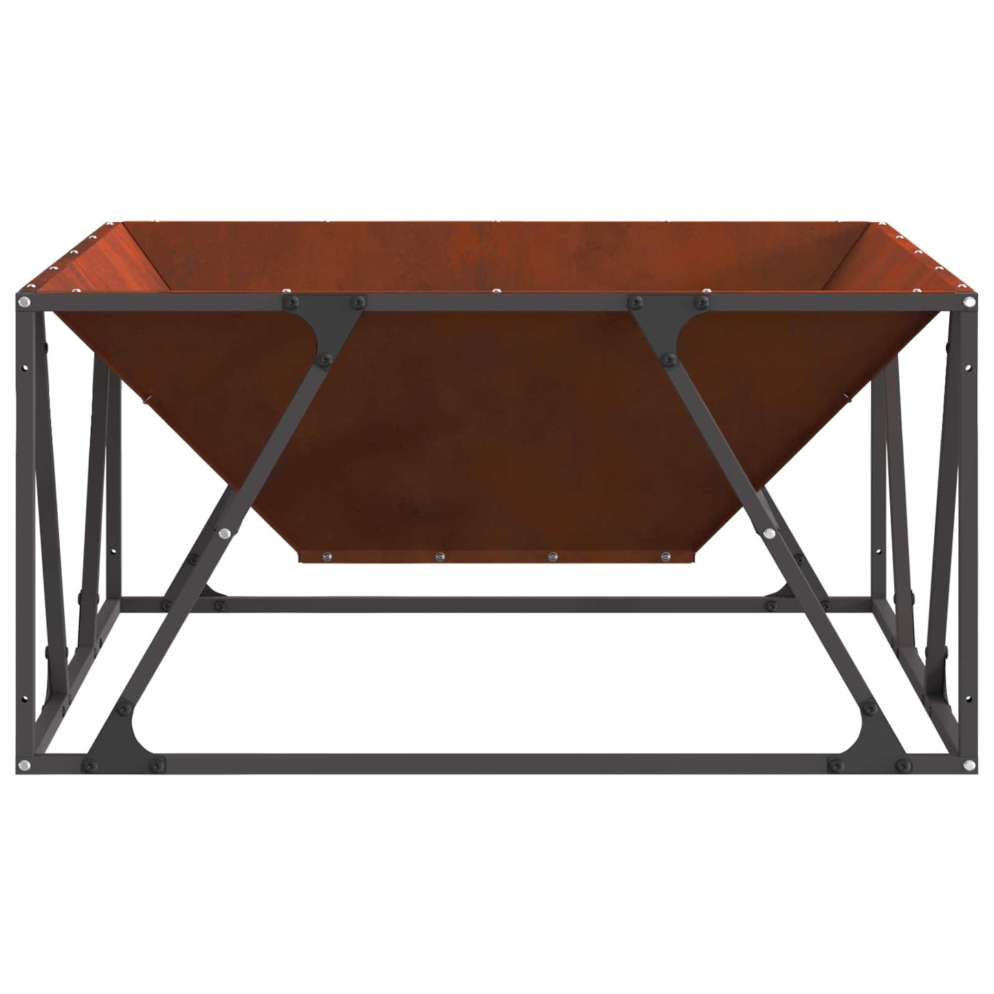 Fire Pit Rusty 80 x 80 x 40 cm Weathering Steel