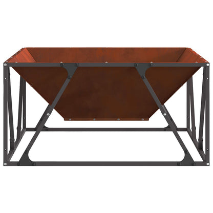 Fire Pit Rusty 80 x 80 x 40 cm Weathering Steel