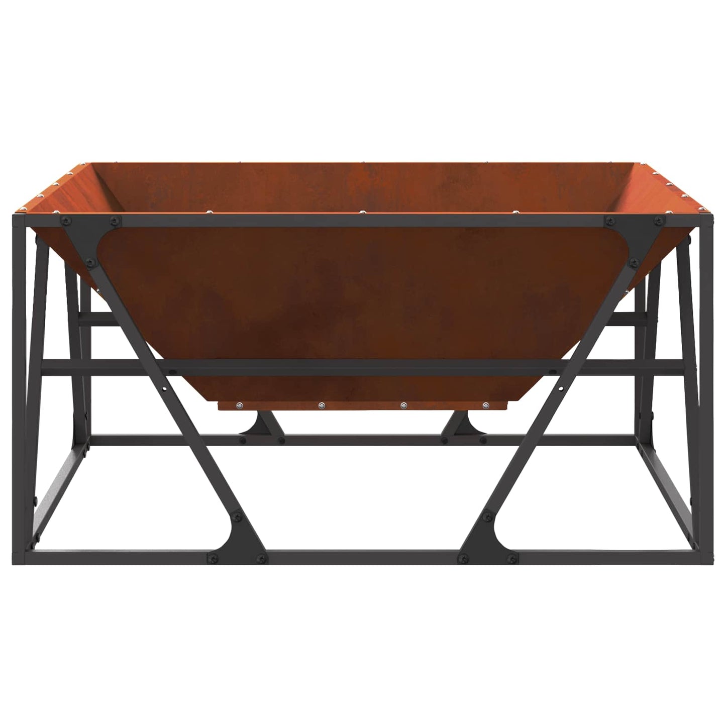 Fire Pit Rusty 80 x 80 x 40 cm Weathering Steel