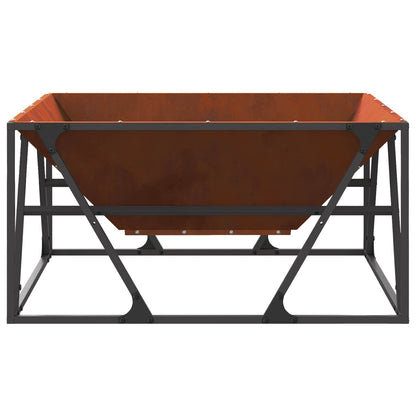 Fire Pit Rusty 80 x 80 x 40 cm Weathering Steel