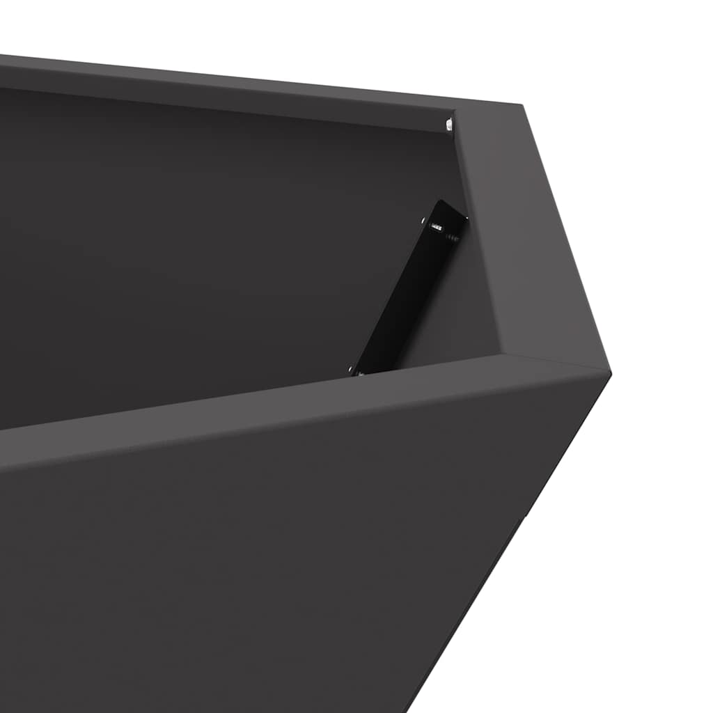 Fire Pit Black 75 x 75 x 28 cm Weathering Steel