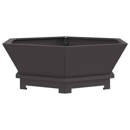 Fire Pit Black 75 x 75 x 28 cm Weathering Steel