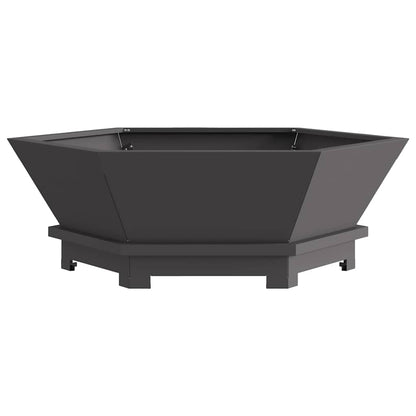 Fire Pit Black 75 x 75 x 28 cm Weathering Steel
