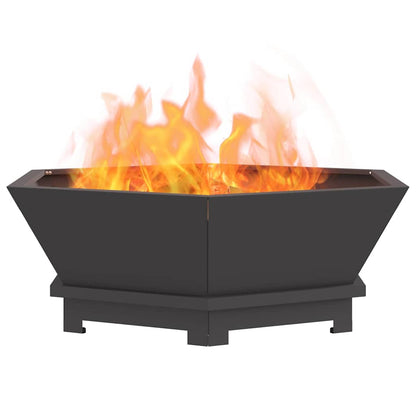 Fire Pit Black 75 x 75 x 28 cm Weathering Steel
